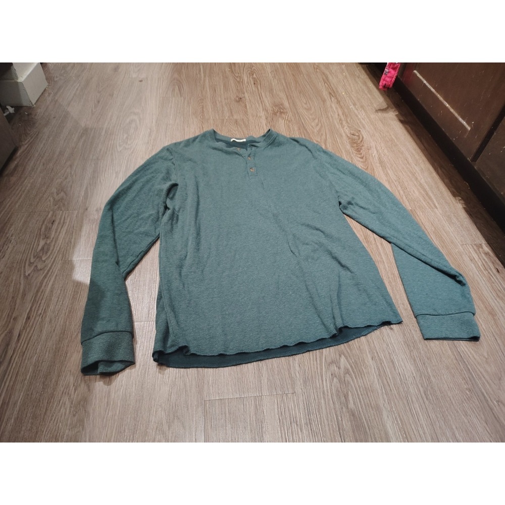 Marine Layer Henley Shirt Men's L/XL Green Long Sleeve Shirt